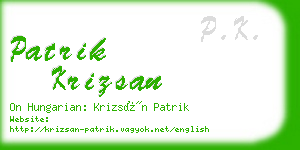 patrik krizsan business card